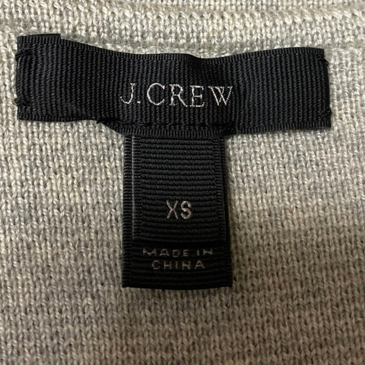 J.Crew 100% Merino Wool Women's Gray Button Long Sleeve Blazer Coat Jacket Sz XS