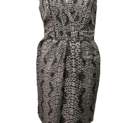 Banana Republic 100% Silk Snake Print VNeck Sleeveless Mini A-Line Wrap Dress 14