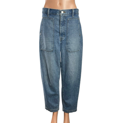 Madewell Balloon Women's Blue High Waisted Barrel Baggy Denim Jeans Size 28