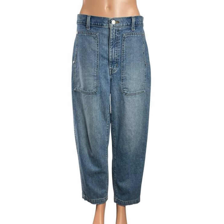 Madewell Balloon Women's Blue High Waisted Barrel Baggy Denim Jeans Size 28