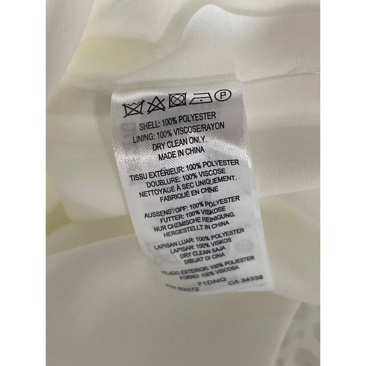 French Connection Glacier Wave White Sleeveless Mesh Fit & Flare Mini Dress Sz 6