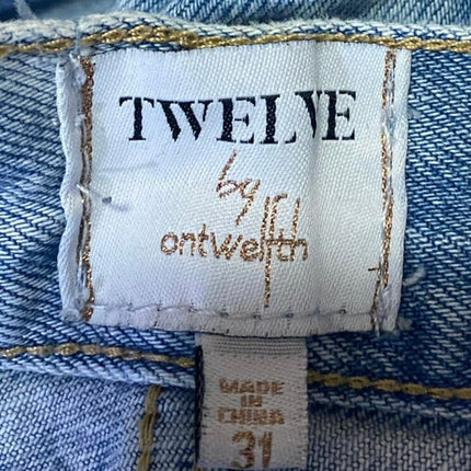 Twelve by Ontwelfth Women's Blue High Waist Distressed Straight Denim Jeans 31