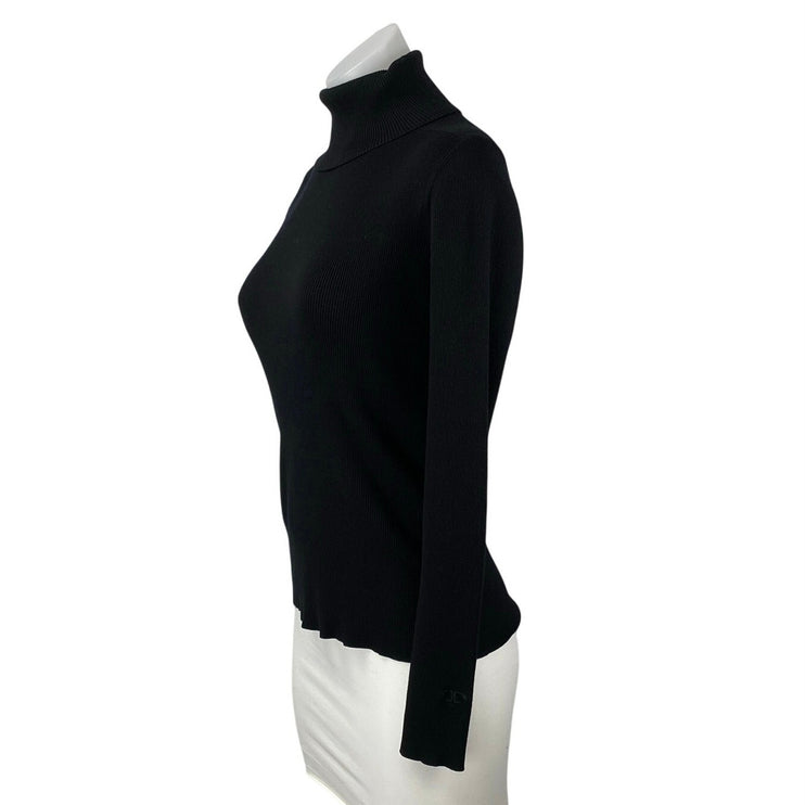 Tory Burch Women's Black Ribbed Knit Turtleneck Long Sleeve Sweater Top Size S/P