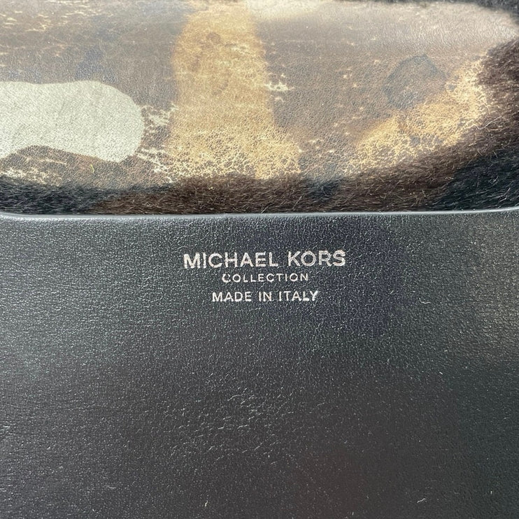 Michael Kors Mia Green Camo Calf Hair Shoulder Crossbody Satchel Handbag OS