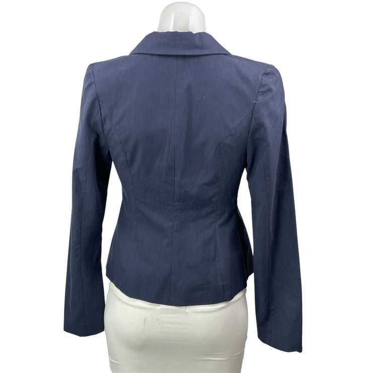 ALFIE Dark Blue Long Sleeves Peplum Hem Single Breasted Blazer Coat Jacket Sz XS