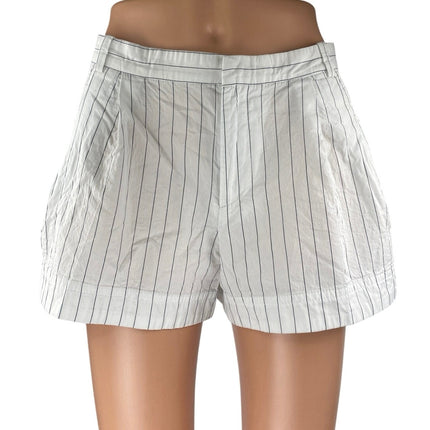 Zara Women's White Black Striped High Waisted A Line Casual Mini Shorts Size XS
