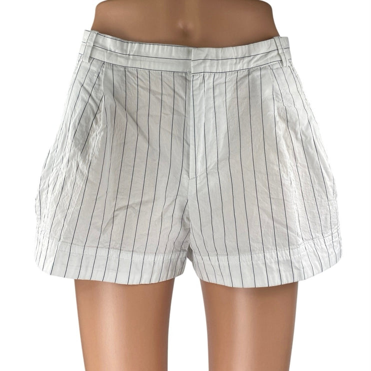 Zara Women's White Black Striped High Waisted A Line Casual Mini Shorts Size XS