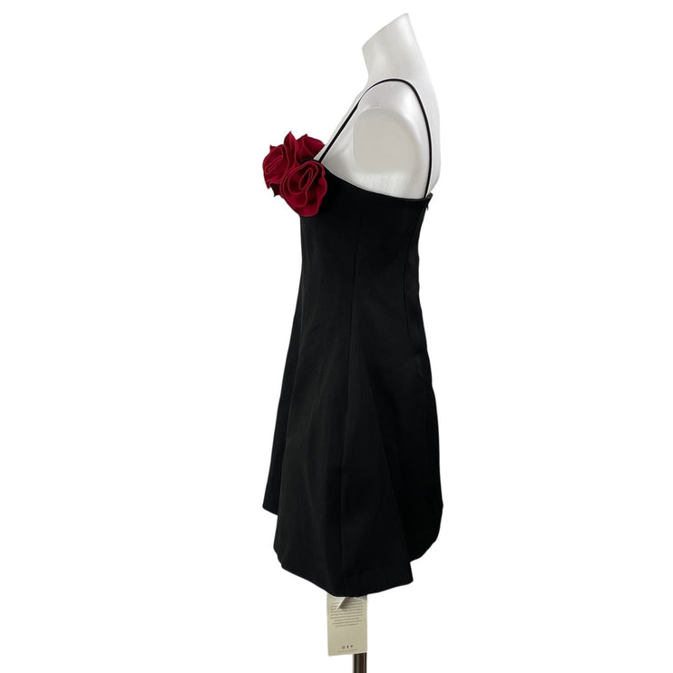 NEW Mew Mews Black Red Floral Rose Sleeveless Cami Fit & Flare Mini Dress Size M