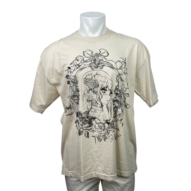 Akemi Kiri Break My Heart Men's White Short Sleeve Graphic Tee T-Shirt Top Sz L