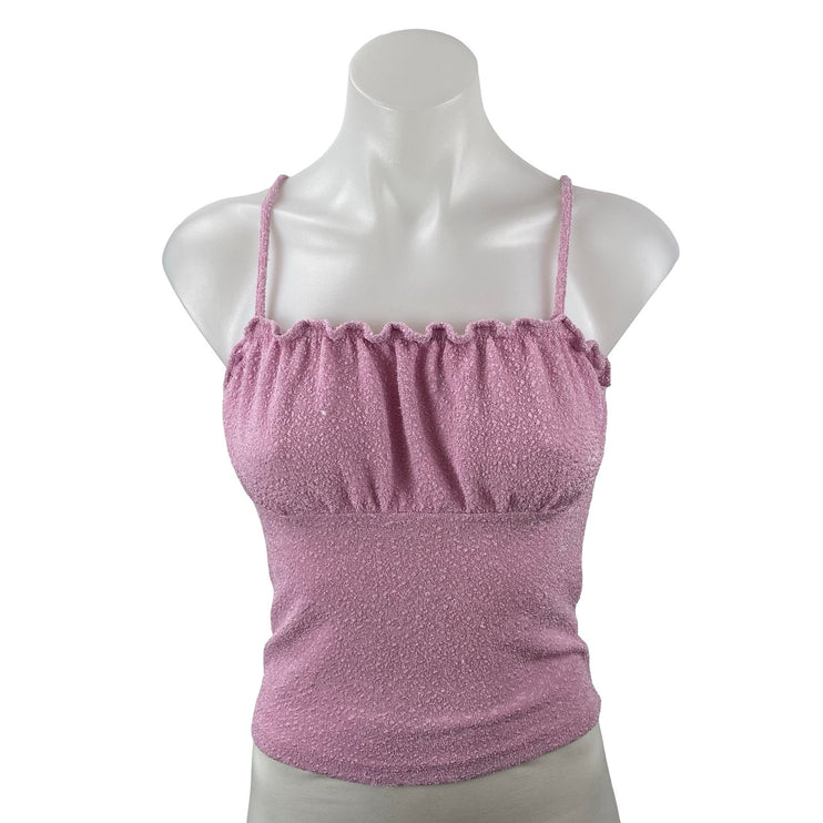 Urban Outfitters August Pink Smocked Sleeveless Cami Camisole Tank Top Size S