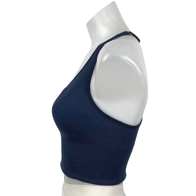 Tory Burch Sports Navy Blue Racerback Yoga Workout Athletic Crop Top Size