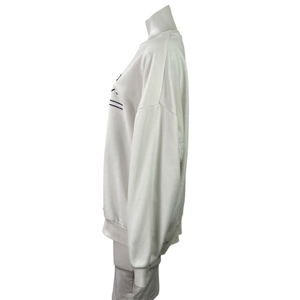 Yale University Women's White Crest Fleece Long Sleeve Crew Neck Sweatshirt L