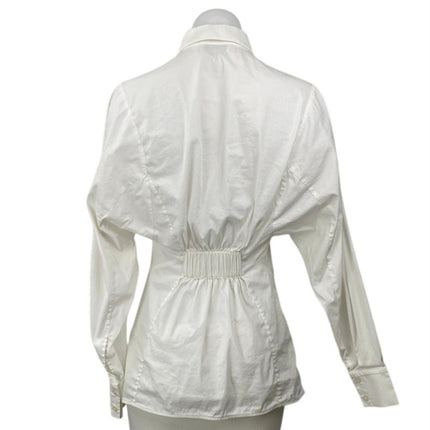 COS White Collared Long Sleeve Office Business Button Down Shirt Blouse Top Sz 4