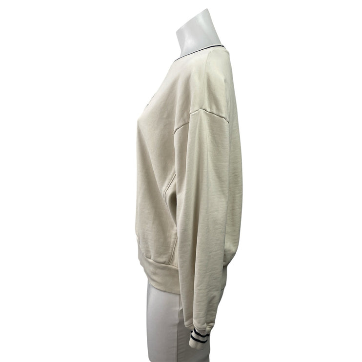 Levi's Graphic Heritage Sport Women's Cream Regatta Flag Sweatshirt Top Size M