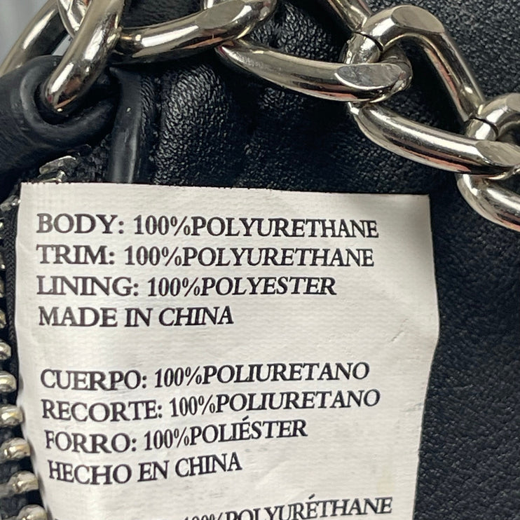 Steve Madden Bmaggie Black Faux Leather Dome Chain Crossbody Hand Shoulder Bag