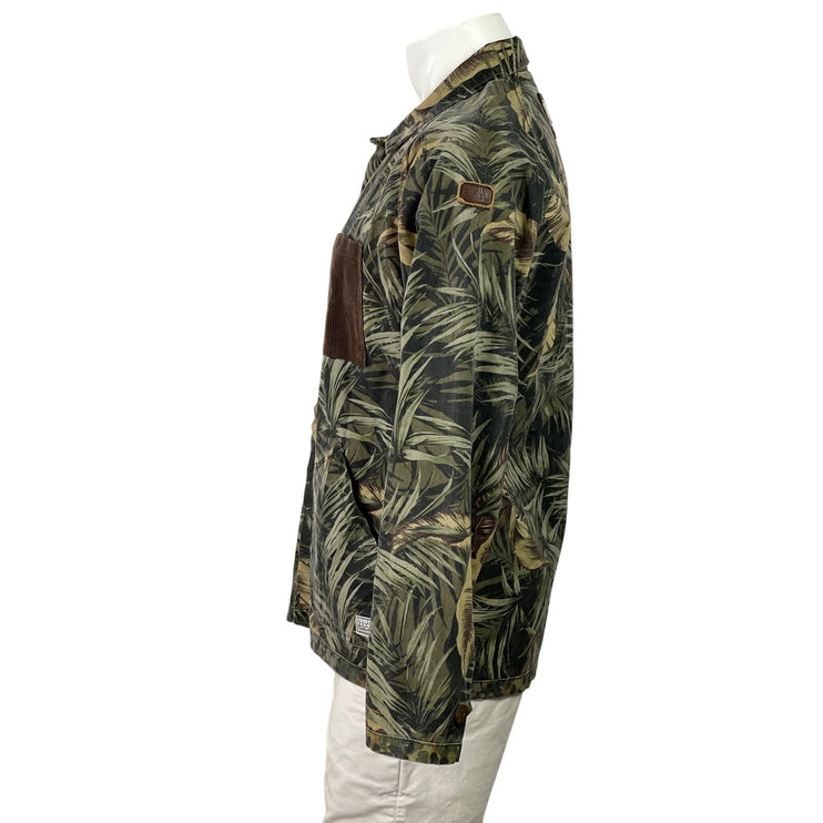 Billabong Garage Men's Green Leaf Pocket Long Sleeve Button Down Shirt Top S
