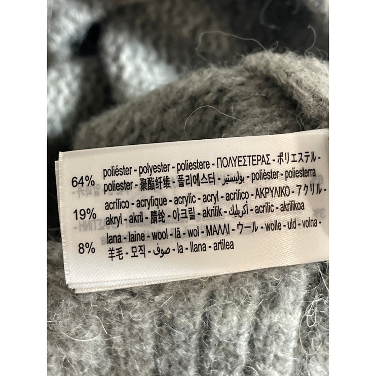 Zara Womens Gray Ribbed Crew Neck Long Sleeve Button Down Cardigan Sweater Top S