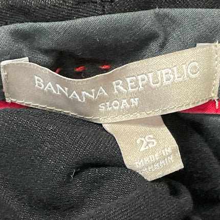 Banana Republic Sloan Women Black Mid Rise Skinny Cropped Trousers Pants Size 25