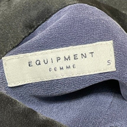 Equipment Women's Blue Gray Long Sleeves Button Down Shirt Tunic Blouse Top Sz S