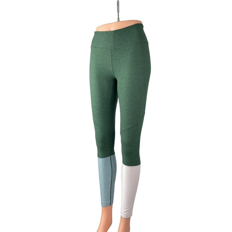 Outdoor Voices Womens Green Tri Tone Colorblock Athletic Leggings Pants Size S/M