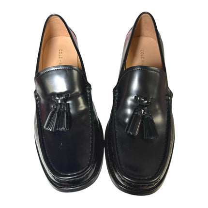 Cole Haan Lana Lux Women's Black Leather Almond Toe Tassel Flat Loafer Shoes 8.5