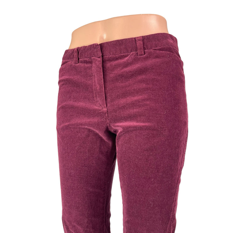 Theory Women's Red Corduroy Low Rise Flared Bootcut Leg Trousers Pants Size 4
