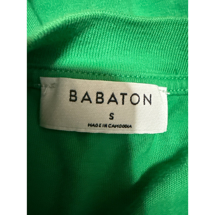 Aritzia Babaton Women's Green Sleeveless Crewneck Muscle Tee Crop Tank Top Sz S