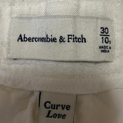 Abercrombie & Fitch White Linen Wide Leg High Waist Palazzo Trousers Pants Sz 30