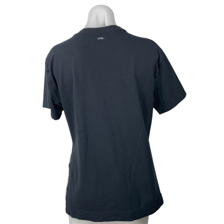 YPB Your Personal Best Black Slit Short Sleeve High Low T Shirt Tee Top Size S
