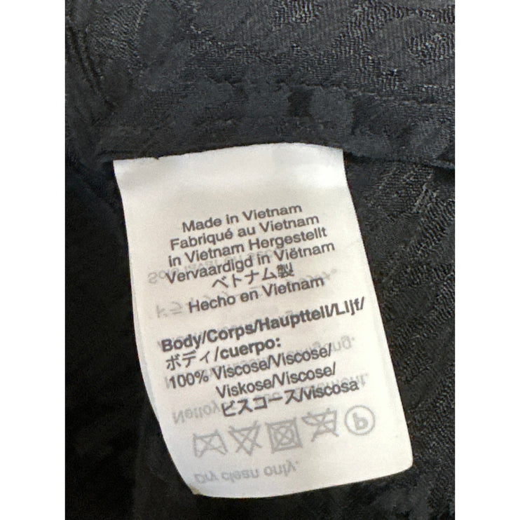 Madewell Black Leopard Jacquard Drawstring Flare Pencil Slip Midi Skirt Size 00