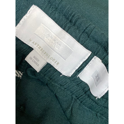 Anthropologie Ett Twa Women's Green High Rise Wide Leg Trousers Pants Size XS