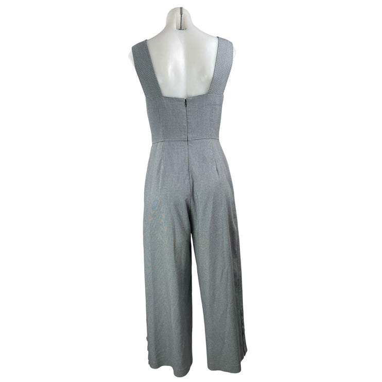 Club Monaco Veronikah Women's Gray Sleeveless Houndstooth Wide Romper Jumpsuit M