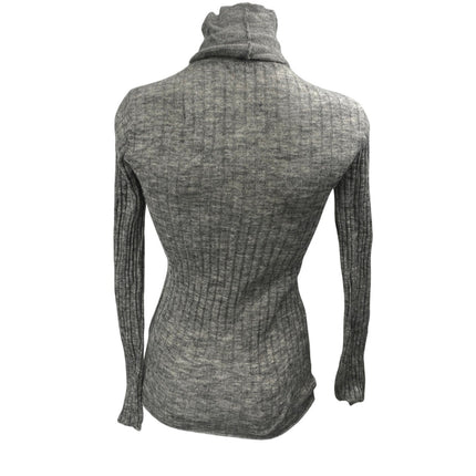 Zara Women's Gray Wool Long Sleeve Ribbed Knit Turtleneck Sweater Top Size S