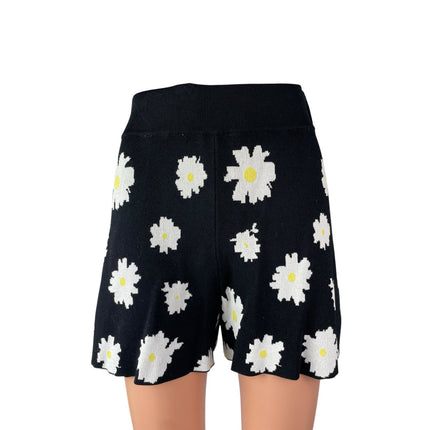 Maje Isseca Women's Black Floral High Rise Elastic Waist Casual Lounge Shorts 1