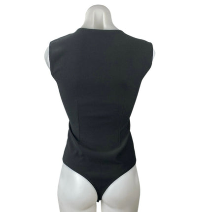 Abercrombie & Fitch Women's Black Sleeveless V-Neck Bodysuit Tank Top Size M