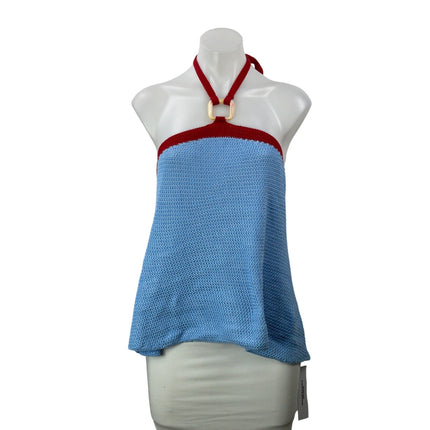 NEW Princess Polly Contradiction Hardware Detail Blue Sleeveless Halter Top M/L