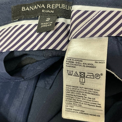 Banana Republic Ryan Women's Dark Blue Wool Slim Straight Trouser Dress Pants 2