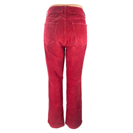 Talbots Women's Red Corduroy High Rise Wide Leg Bootcut Flare Trousers Pants 8