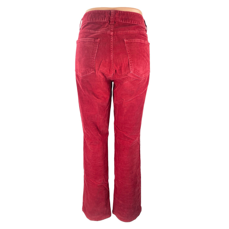 Talbots Women's Red Corduroy High Rise Wide Leg Bootcut Flare Trousers Pants 8