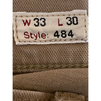 J.Crew 484  Mens Brown Tan High Rise Straight Slim Leg Chino Khaki Pants W33 L30