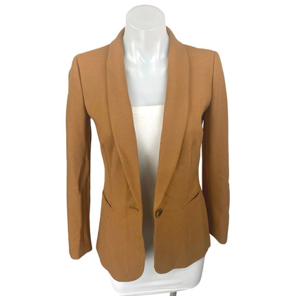 J.Crew Parke Women's Tan Wool Long Sleeve Shawl Collar Blazer Coat Jacket Size 0