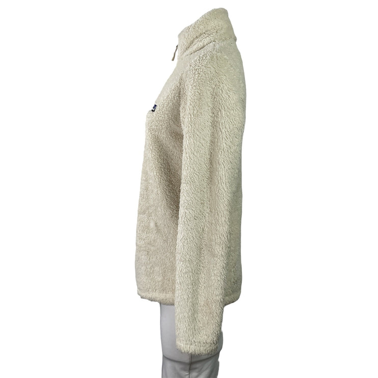 Patagonia Los Gatos Women's Cream Fleece 1/4 Zip Pullover Sweatshirt Top Size M