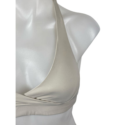 HUSTL White Halter Sleeveless Yoga Athletic Activewear Tank Sports Bra Top Sz XS