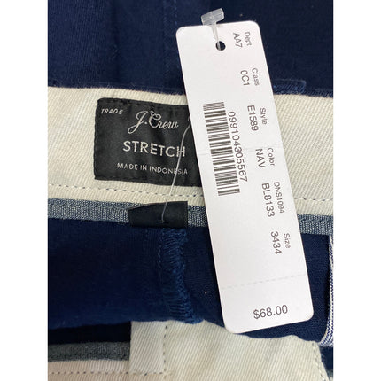 NEW J.Crew Stretch Men's Blue High Rise Straight Chino Khaki Trousers Pants 34