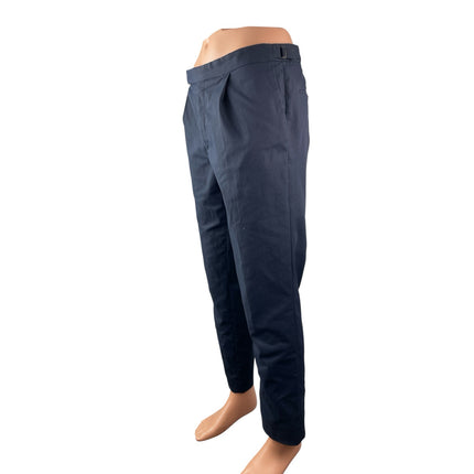 Incotex Men's Navy Blue Tapered Fit Pleated Straight Leg Trousers Pants Size 50
