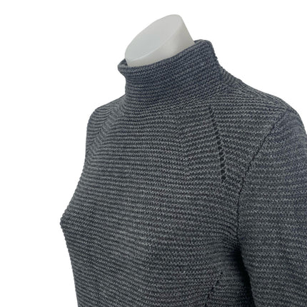 J. Mclaughlin Women's Black Gray Wool Ribbed Knit Turtleneck Sweater Top Size XS