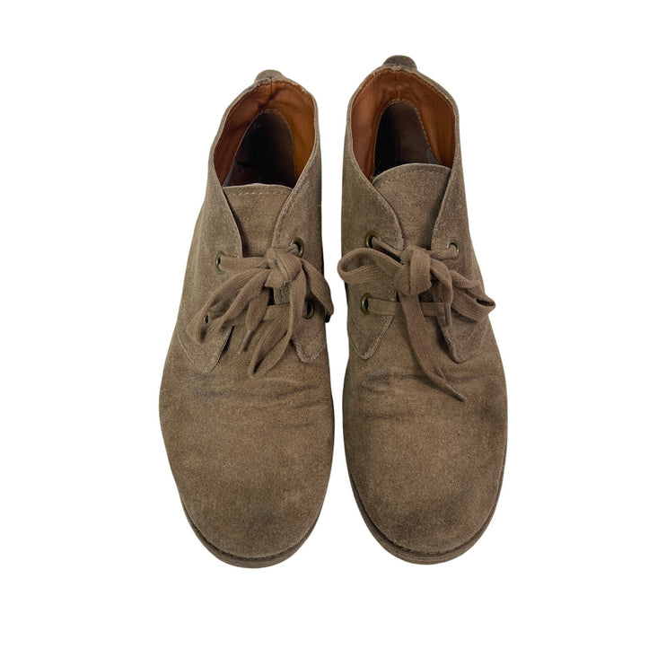 Lucky Brand Emilia Women's Beige Suede Lace up Almond Toe Ankle Chukka Boots 8