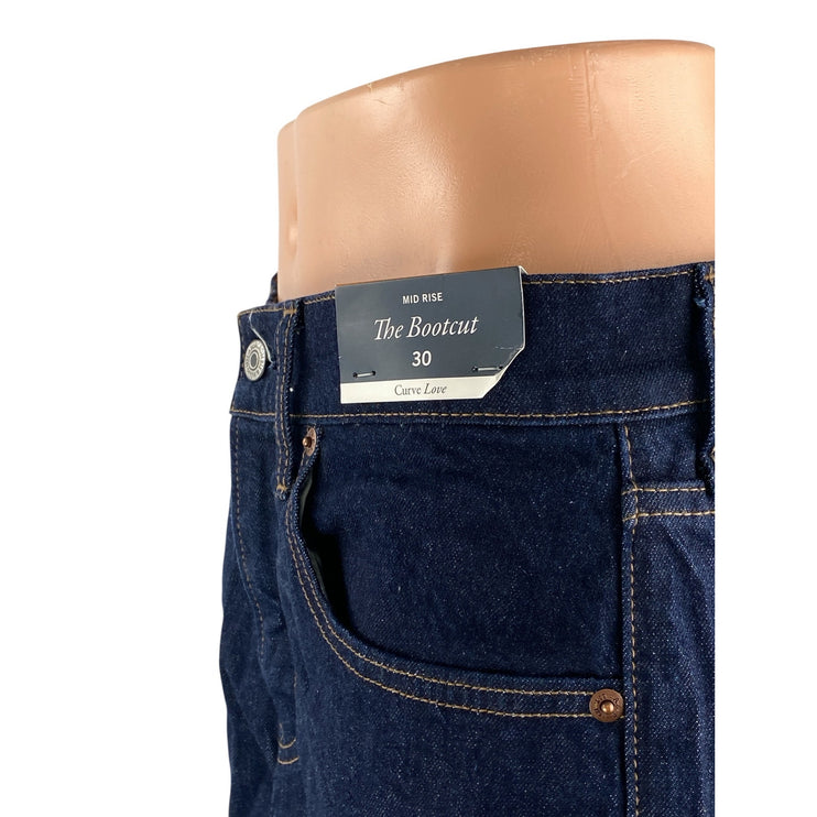 Abercrombie & Fitch The Bootcut Mid Rise Women's Blue Dark Wash Denim Jeans 30
