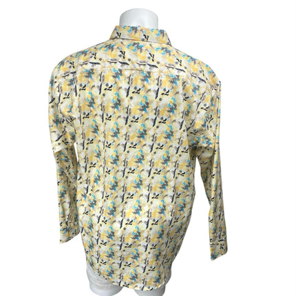 NEW Boronea Men's Multicolor Printed Long Sleeve Button Down Shirt Top Size XXL
