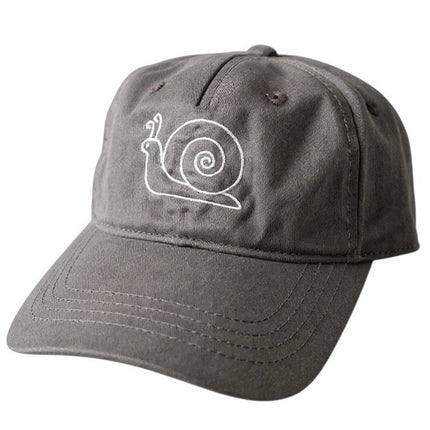 Outdoor Car Women's Gray Embroidered Snail Adjustable Baseball Cap Hat One Size